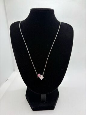 Delicate Pink Crystal Pendant Necklace - Women's Jewelry